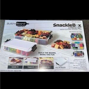 SnackleBox 2 Piece Set with Cutting Board Lids - White